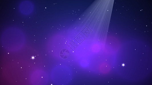 紫色圆环十字架Bokeh和恒星背景的多彩圆环插图背景