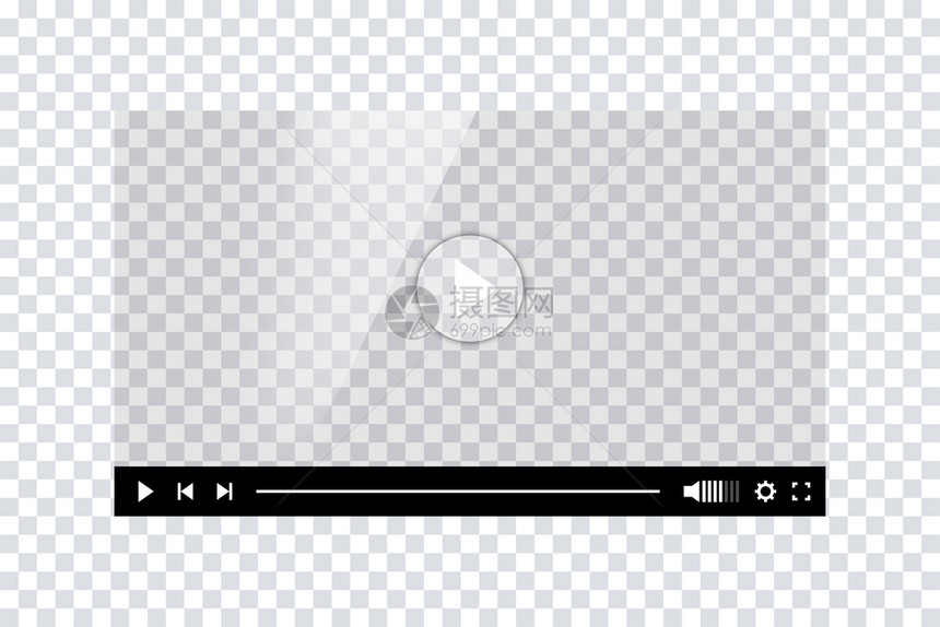 视频播放器模板界面空白模拟视频播放器WeUI设计库存矢量EPS10图片