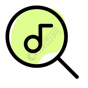 用于在线搜索音乐的放大玻璃Logo类型背景图片