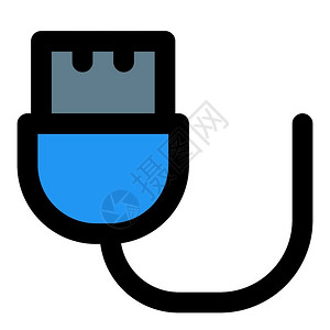蓝色USB接口矢量设计图标图片