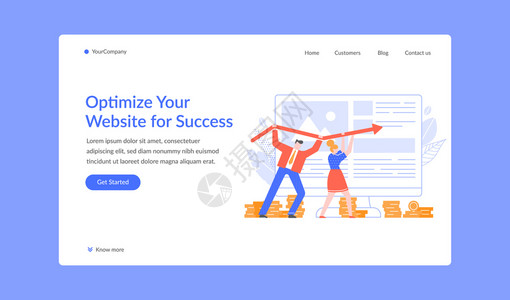 优化成功着陆网站Seo互联网矢量络优化提高营销业务在线插图图片