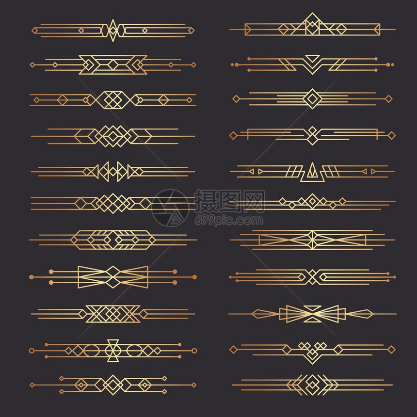 艺术拆分器线条形状的装饰边界最小swirlcocor1920s矢量模板分隔器收藏说明边界拆分器为页面滚动经典框架矢量模板分隔器收图片