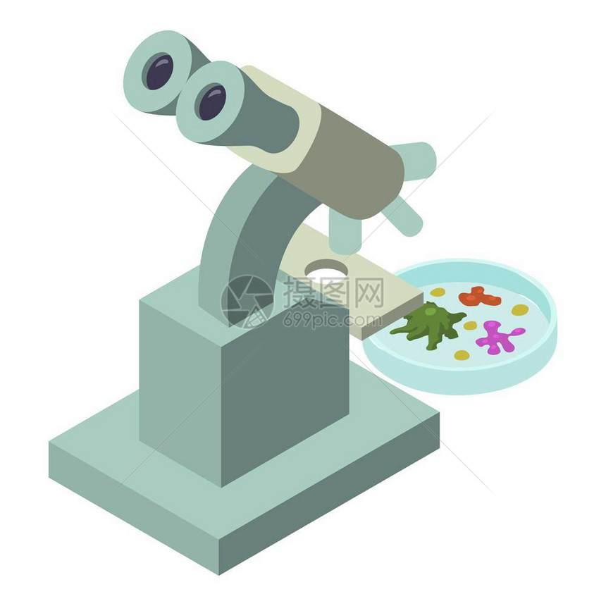实验室显微镜图标用于网络的实验室显微镜矢量图标的测示实验室显微镜图标等度样式图片