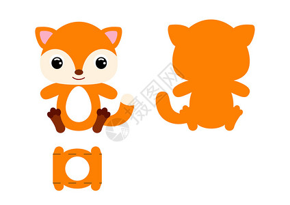 卡通可爱狐狸包装设计插图图片