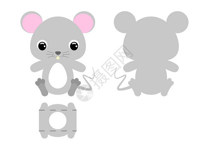 卡通可爱老鼠包装设计插图图片
