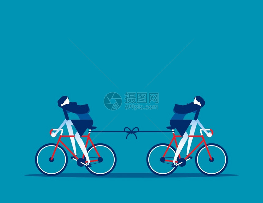 两辆自行车向相反方移动图片