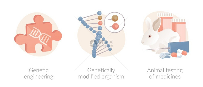 生物技术抽象概念矢量说明图片