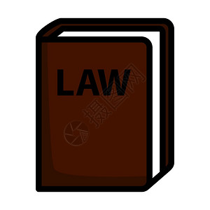 法律图标法律书籍图标配有彩色填充设计矢量说明的可编辑厚大纲插画