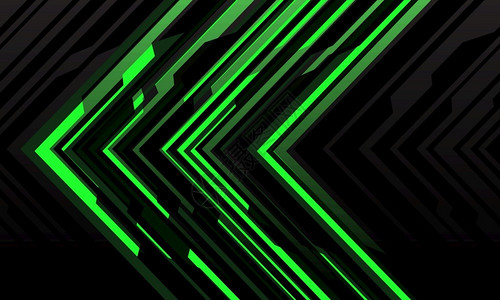 垂直霓虹灯条纹绿色箭光网络几何技术摘要关于黑人设计的未来方向现代背景矢量说明插画