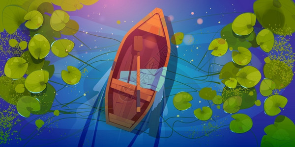 水面上的船湖面上的木制船矢量插画插画