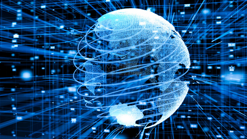 全球在线互联网络和上各种事物的互联网IOT概念在3D提供网络空间计算机图象时所呈现的概念通信和息技术发展促进数字生活方式全球在线图片