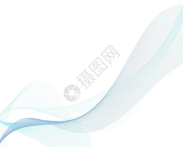 动态烟的素材抽象蓝色曲线矢量背景插画
