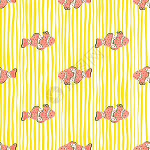粉红小丑鱼矢量背景图高清图片