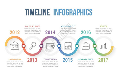 时间线信息图模板软色梯度矢量eps10插图时间线信息图图片