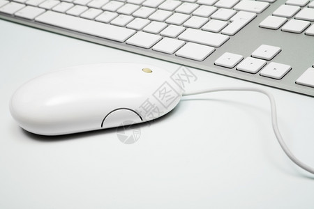 计算机的现代键盘和鼠标背景图片