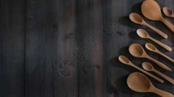 表格上不同的木制勺子复文本空间不同的木制勺子图片