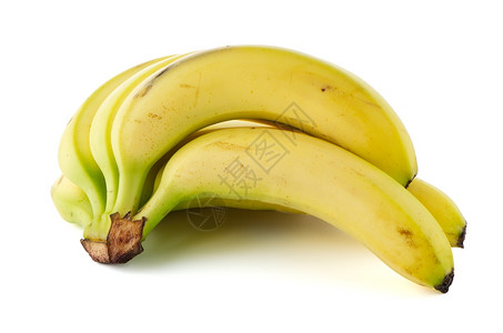 一群被白种背景孤立的香蕉背景图片