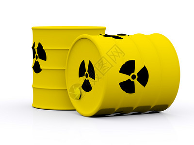 含有放射废物的黄桶3d背景图片