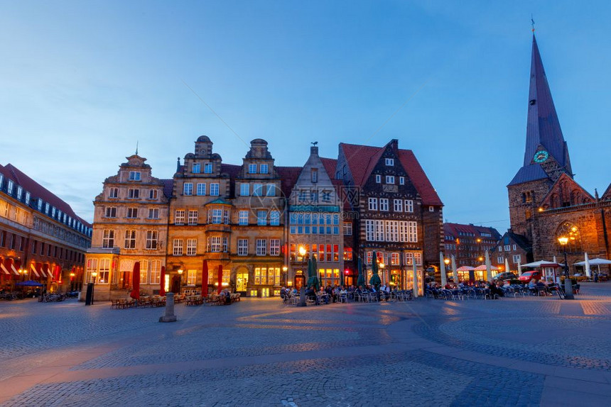 不来梅中央市场广政厅城历史古老的中世纪市场广德国政厅巴伐利亚图片