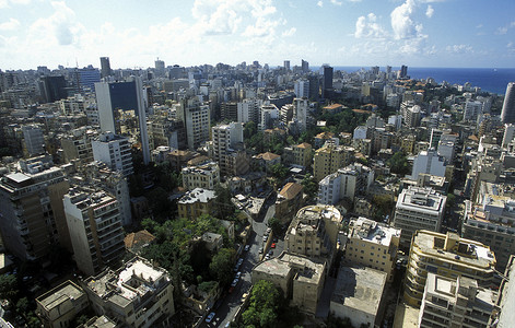 贝鲁特市中心位于东部Lebanon的海岸高清图片