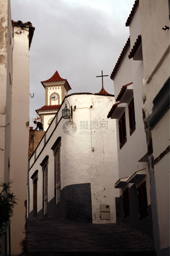大西洋中班牙加那利岛中心位于西班牙加那利岛中心的Tejeda山村图片