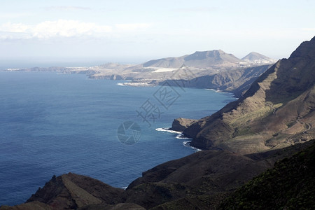 大西洋中班牙加那利岛海岸背景图片