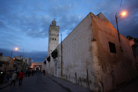 北非摩洛哥历史悠久的Fes镇古老城市的建筑图片