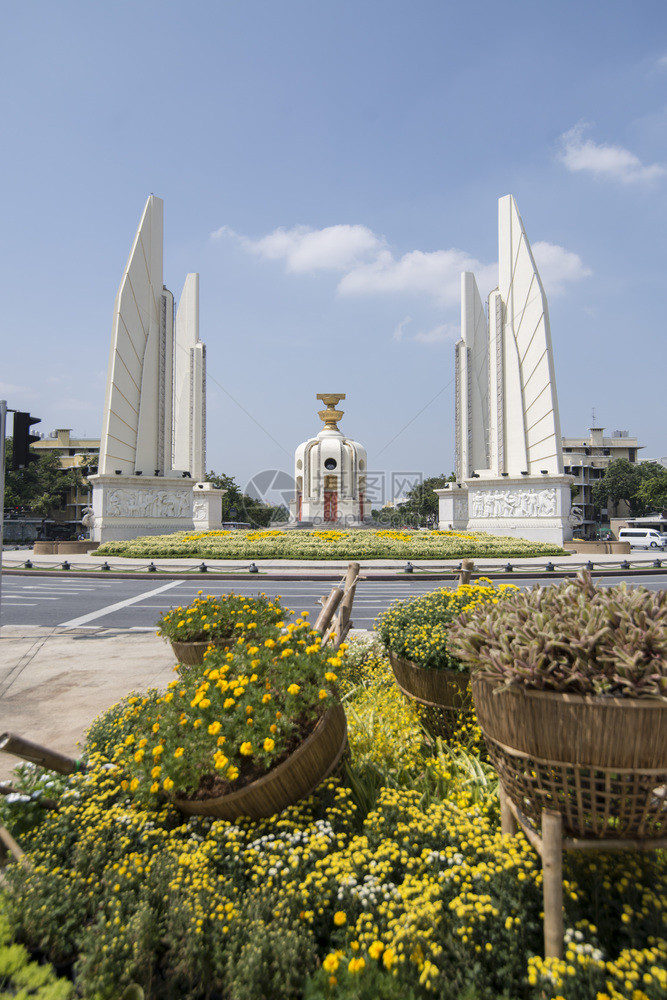 泰国曼谷市的民主纪念碑泰国曼谷2017年月曼谷图片