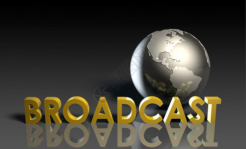 全球广播技术作为3d全球广播中的概念图片