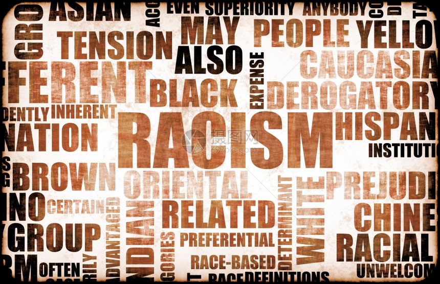 种族主义和歧视作为强权背景图片
