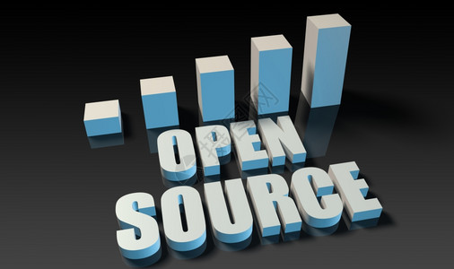 3d蓝色和黑的开放源代码图表打开源代码会议高清图片素材
