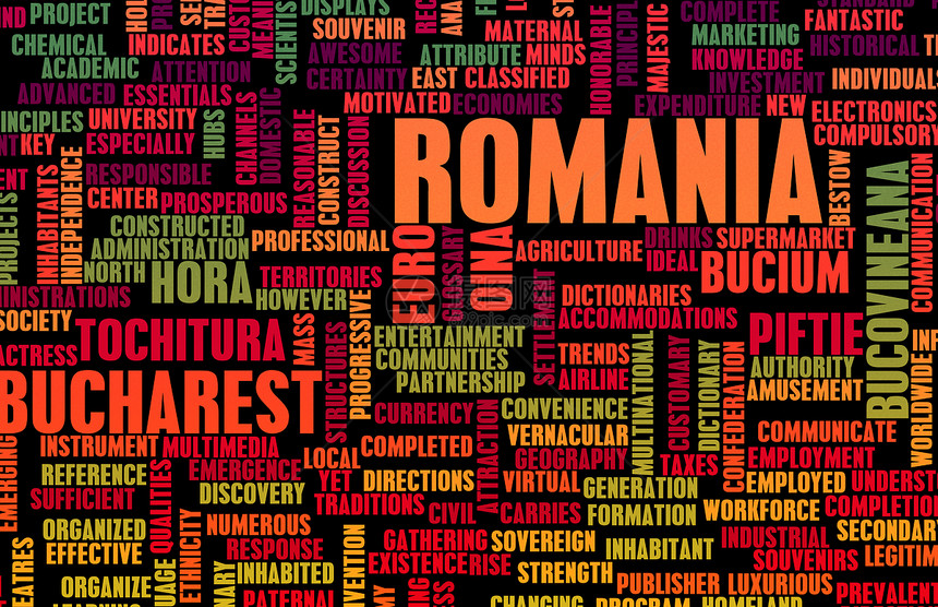 罗马尼亚作为摘要艺术概念图片