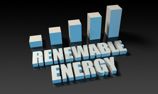 3d蓝色和黑3d的可再生能源图表成功高清图片素材