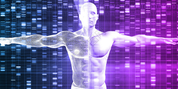 具有科学数据的遗传作为一个未来概念的图片