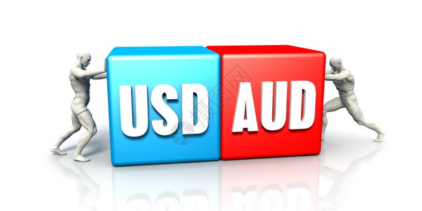 AUSUD在蓝红白背景下的货币公平竞争图片