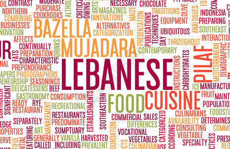 黎巴嫩食品和菜单背景及地方食谱黎巴嫩品菜单图片