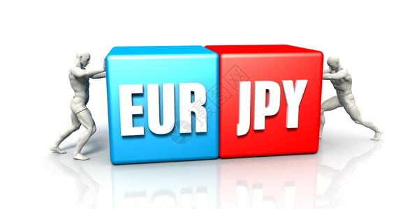 欧洲日元货币在蓝红和白背景下的平价战斗图片