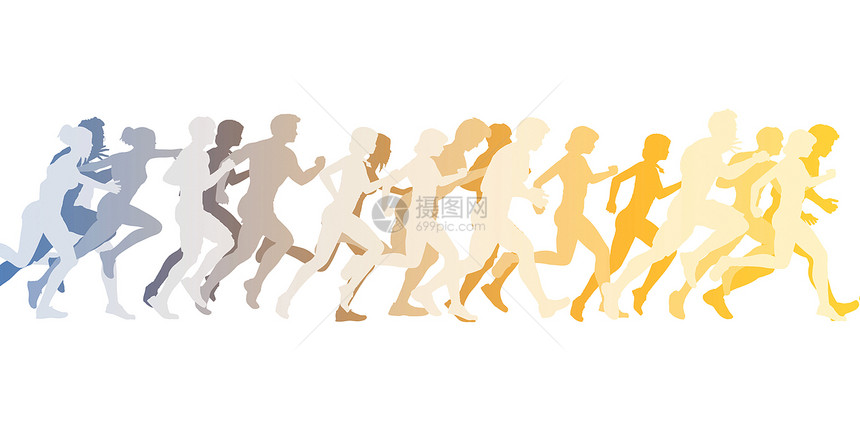 赛马组中跑步的运动员网络架构图片