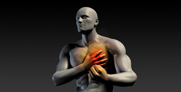 身体心脏地区的胸口疼痛或图片