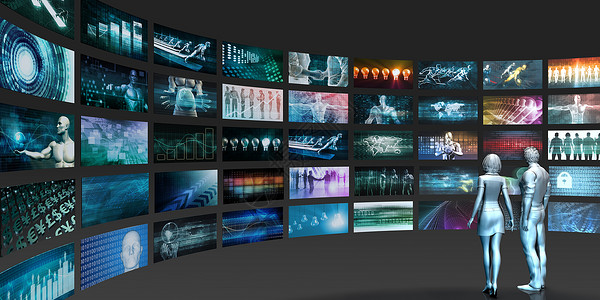 媒体技术概念作为视频墙背景媒体技术概念图片