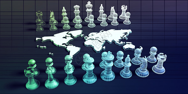 象棋板上有片的战略营销概念背景图片