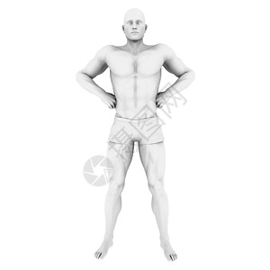 3DRenderI插图中一个男人的超级英雄Pose背景图片