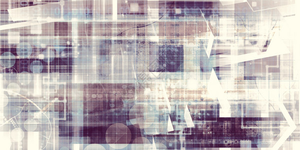 脑计算机与平方数字艺术块的界面脑计算机界面背景图片