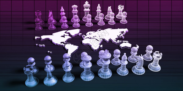 象棋板上有片的战略营销概念图片