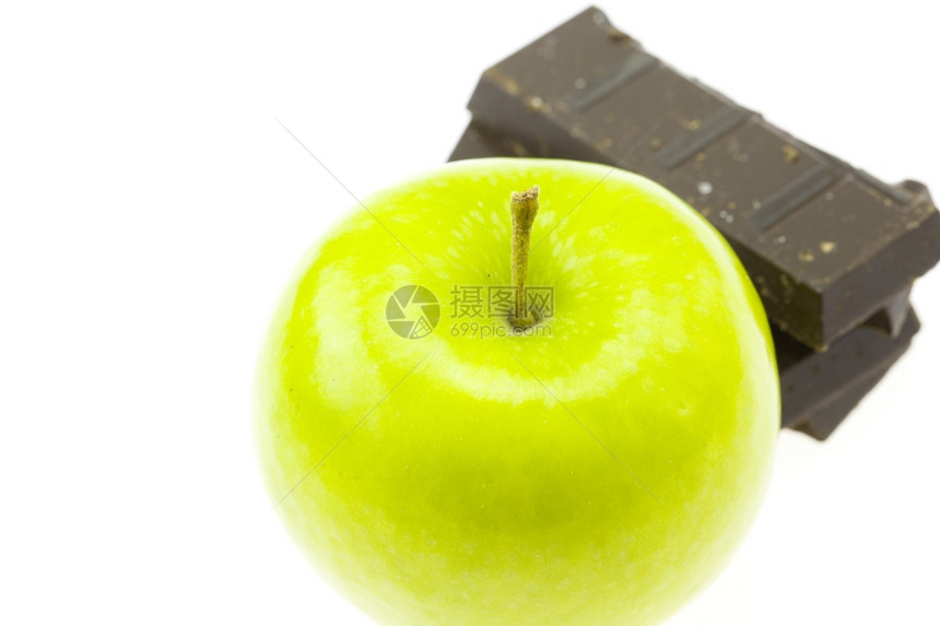 苹果和巧克力高清视图图片