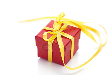 红色礼物盒白带黄丝图片