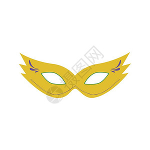 狂欢节面罩黄色戏剧面具高清图片