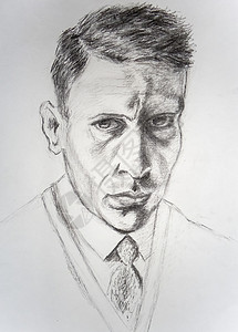 一个陌生人的肖像用铅笔画的素不相识的人的肖像用铅笔画的图片