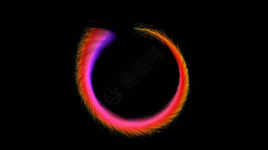 黑色背景上的抽象粒子环黑色背景上的抽象粒子环3d图片