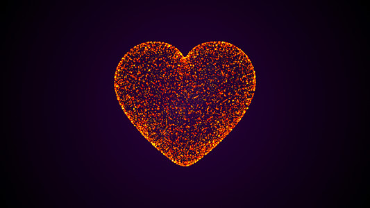 由粒子组成的心脏摘要背景数字3D投影图片